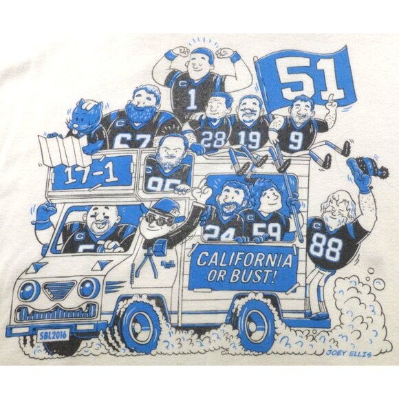 Carolina Panthers 2015 Superbowl 51 XL Joey Ellis Graphic Tee Shirt - Picture 2 of 7